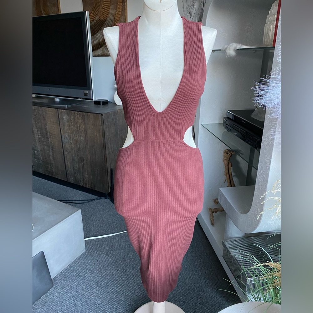 Free People Bodycon Ribbed Dress FP Beach joah brown alexander wang enza costa